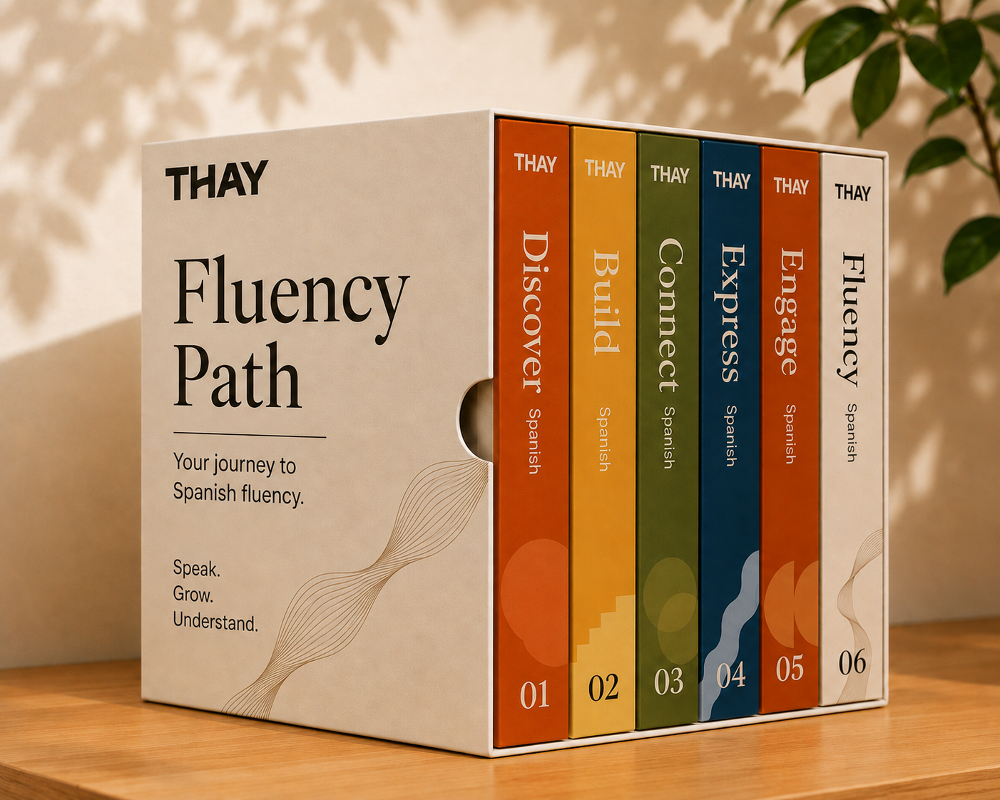 The Fluency Path box set with six Spanish course books